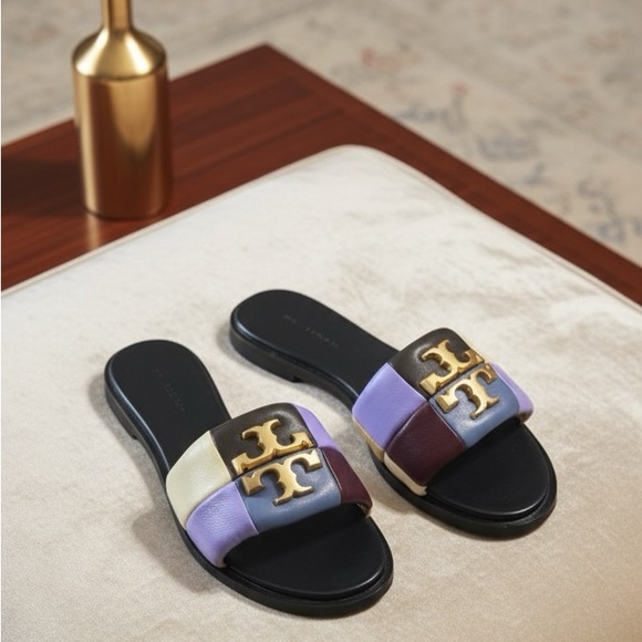 Tory Burch NWOB Everly Anatomic Multicolor Slide Sandals - Picture 1 of 10